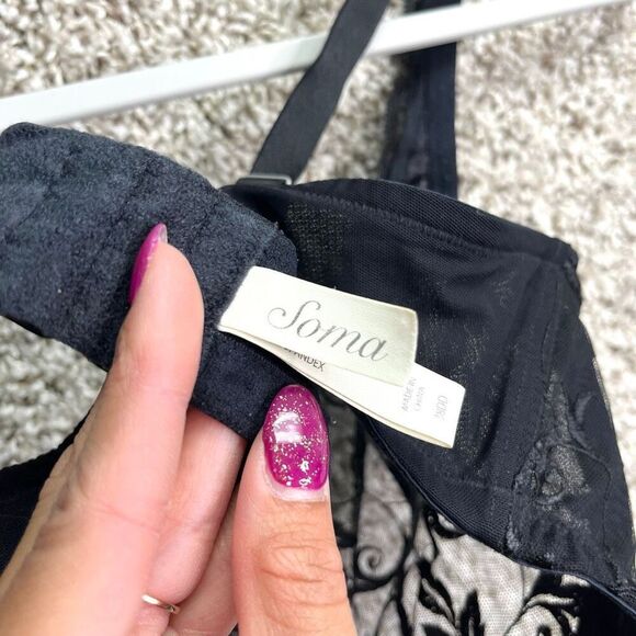 Soma Bra Women’s 38DD Black Sheer Lace - Picture 4 of 5